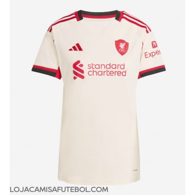 Camisa de Futebol Liverpool Dominik Szoboszlai #8 Equipamento Secundário Mulheres 2025-26 Manga Curta Camisa de Futebol Liverpool Dominik Szoboszlai #8 Equipamento Secundário Mulheres 2025-26 Manga Curta